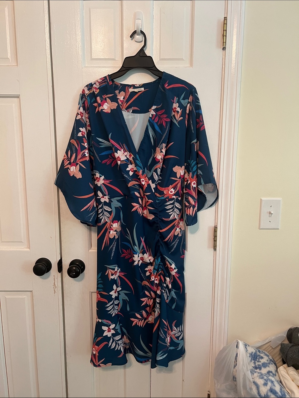 Blue Tropical Midi Dress